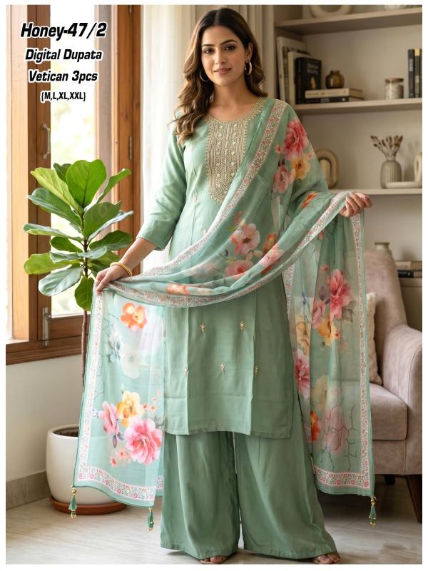 Desi kudi vatican silk 3pcs kurtis wholesale